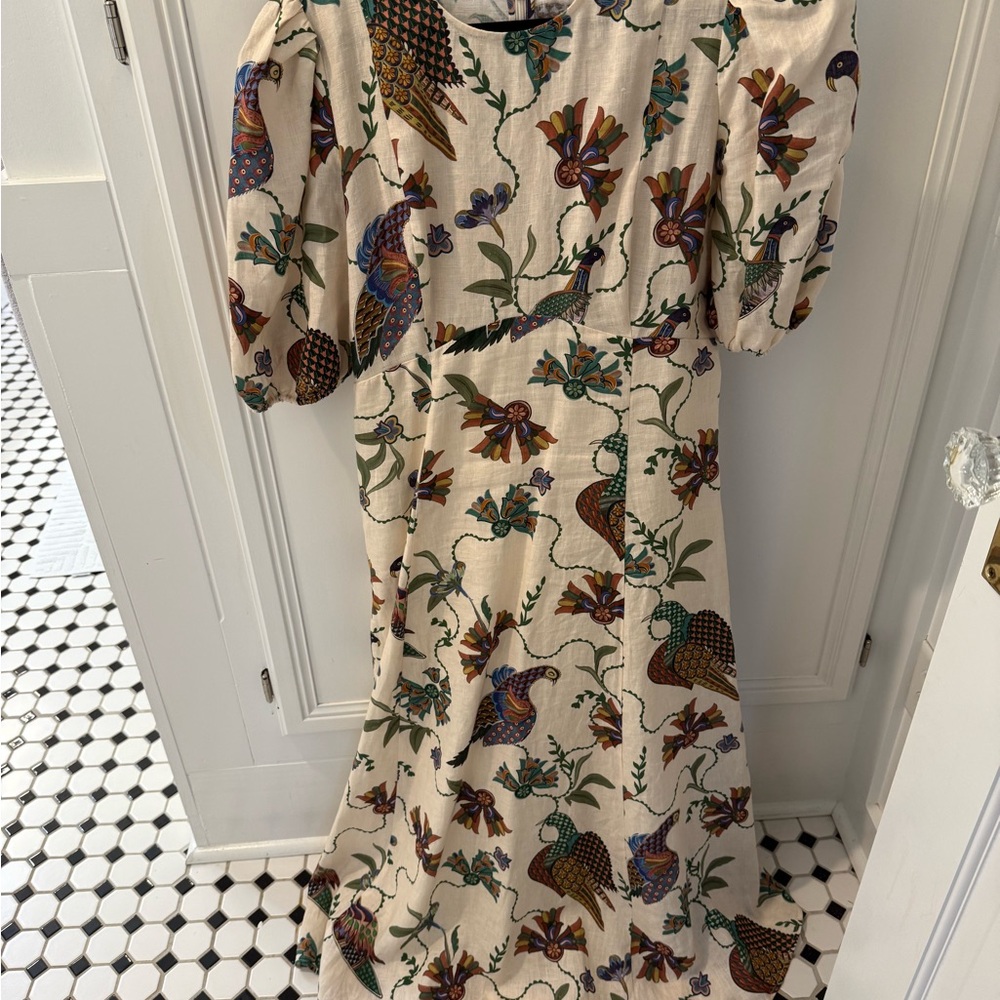 Alemais Cream Puff Sleeve Gown with Square Neck